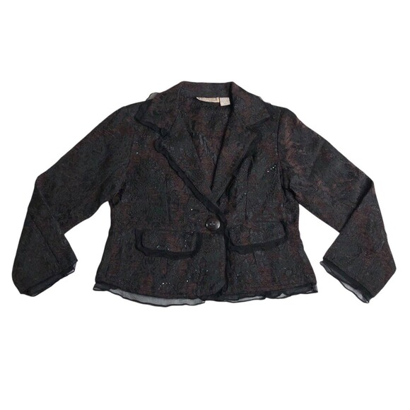 New Direction Blazer Jacket Womens XL Beaded Embellished 90s Y2K Whimsigoth Goth - Picture 1 of 16